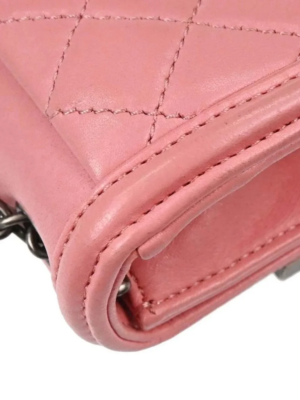 Chanel Pink Lambskin Boy Brick Flap Bag Shoulder Bag NQ04837